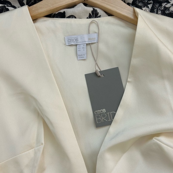 ASOS Wedding Dress - Off-White Satin, Retro Hollywood Glamour NWT Size 4 - Picture 9 of 14